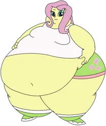 Size: 602x720 | Tagged: safe, artist:johnvi20, derpibooru import, fluttershy, human, equestria girls, breasts, busty fluttershy, fat, female, g4, image, morbidly obese, obese, overweight, png, simple background, solo, transparent background