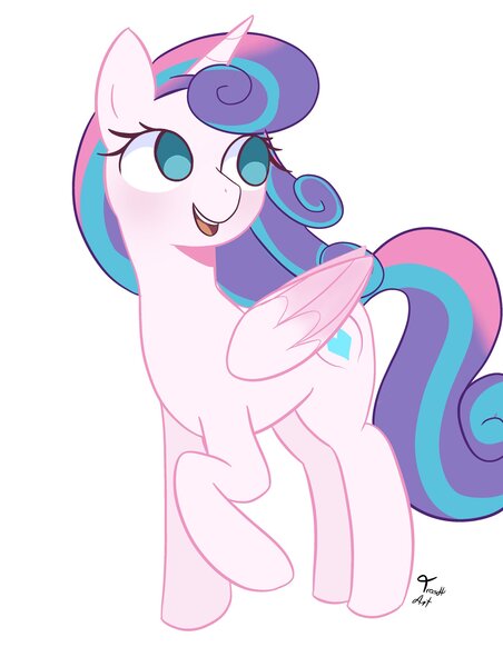 Size: 1542x2048 | Tagged: safe, artist:eltrash_art6, artist:trash-art06, derpibooru import, princess flurry heart, alicorn, pony, cute, female, flurrybetes, image, jpeg, mare, older, older flurry heart, open mouth, simple background, solo, white background