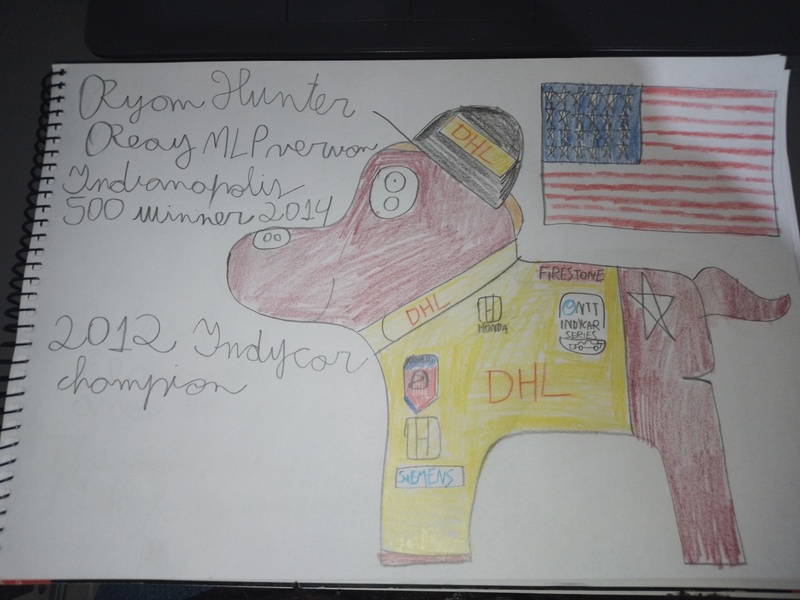 Size: 4000x3000 | Tagged: safe, artist:super-coyote1804, derpibooru import, ponified, pony, image, indianapolis 500, indy 500, indycar, jpeg, photo, ryan hunter reay, solo, traditional art, united states
