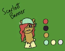 Size: 921x721 | Tagged: safe, artist:nukepony360, derpibooru import, oc, oc:scarlett banner, unofficial characters only, earth pony, pony, bandana, bust, clothes, ear piercing, earring, female, image, jewelry, mare, piercing, pirate, png, portrait, shirt, simple background, solo, torn ear