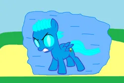 Size: 2488x1668 | Tagged: safe, artist:memeartboi, derpibooru import, oc, ponified, pegasus, pony, alternate universe, angry, background, blue eyes, colt, family, foal, furious, fury, g4, grass, gritted teeth, ground, gumball watterson, image, male, male oc, overpowered, pegasus oc, png, pony oc, protagonist, shield, sky, teeth, the amazing world of gumball, the limit, wings