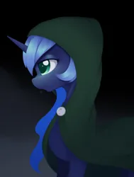 Size: 1596x2109 | Tagged: safe, artist:dusthiel, derpibooru import, princess luna, pony, atg 2024, hood, image, newbie artist training grounds, png, solo