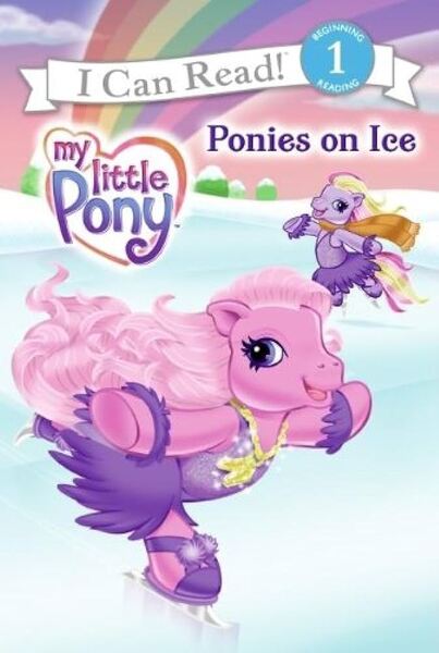 Size: 672x1000 | Tagged: safe, artist:carlo loraso, derpibooru import, official, pinkie pie (g3), triple treat, earth pony, pony, g3, book, book cover, cover, duo, duo female, female, i can read, ice, ice skates, ice skating, image, jpeg, mare, ponies on ice, skates