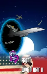 Size: 1024x1600 | Tagged: safe, derpibooru import, equestria girls, american flag, concorde, flag, g4, image, me 262, png, poster, poster parody, time travel, world war ii