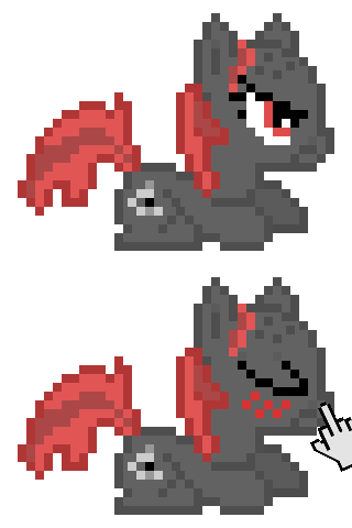 Size: 320x480 | Tagged: safe, derpibooru import, oc, oc:zippers, unofficial characters only, earth pony, pony, bald, boop, cursor, digital art, female, image, mare, pixel art, png, red eyes, simple background, solo, transparent background