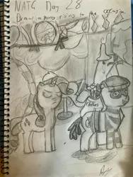 Size: 3024x4032 | Tagged: safe, artist:goldenmidnight, derpibooru import, rarity, carousel boutique, criminal, derp, derp face, detailed background, image, jpeg, mirror, monochrome, newbie artist training grounds, reflection, traditional art