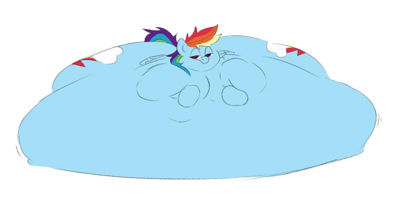 Size: 1036x520 | Tagged: suggestive, artist:polofastter, artist:sourscribbles, derpibooru import, rainbow dash, pegasus, pony, g4, belly, belly bed, big belly, bingo wings, blob, both cutie marks, chubby cheeks, fat, fat fetish, fetish, huge belly, image, immobile, impossibly large belly, impossibly large everything, lying down, morbidly obese, obese, png, rainblob dash, simple background, stretched cutie mark, tired eyes, transparent background