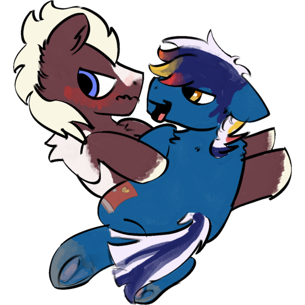 Size: 2048x2048 | Tagged: safe, artist:felixmcfurry, derpibooru import, oc, oc:closing comet, oc:flamewhispers, unofficial characters only, earth pony, pony, blue eyes, blushing, earth pony oc, image, oc x oc, png, shipping, simple background, transparent background, underhoof