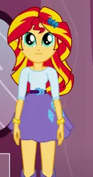 Size: 490x936 | Tagged: safe, artist:qbert2kcat, derpibooru import, sunset shimmer, equestria girls, g4, belt, boots, clothes, clothes swap, image, jpeg, shirt, shoes, skirt, solo