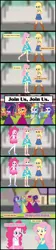 Size: 1920x8640 | Tagged: safe, artist:cartoonmasterv3, derpibooru import, applejack, fluttershy, pinkie pie, rainbow dash, rarity, sci-twi, sunset shimmer, twilight sparkle, human, undead, zombie, equestria girls, g4, 8 panel comic, british, clothes, comic, dress, image, infected, long dress, long skirt, png, skirt