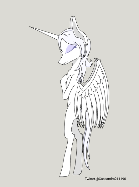 Size: 2000x2700 | Tagged: safe, artist:cassandra211190, derpibooru import, oc, oc:κασσάνδρα, alicorn, pony, alicorn oc, horn, image, png, wings