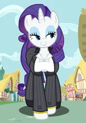 Size: 1200x1700 | Tagged: safe, artist:flash equestria photography, derpibooru import, rarity, anthro, unguligrade anthro, arm hooves, business suit, clothes, female, image, png, quadrupedal, semi-quad, solo, vector