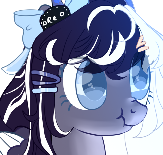 Size: 1732x1644 | Tagged: safe, artist:sakimiaji, derpibooru import, oc, oc:oreo cream, pegasus, pony, bow, female, hair bow, image, mare, png, scrunchy face, simple background, solo, transparent background