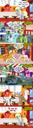 Size: 1280x4914 | Tagged: safe, artist:jasperpie, derpibooru import, babs seed, cayenne, derpy hooves, ocellus, rarity, sunset shimmer, thorax, oc, oc:aramau, oc:caring slash, oc:casper cake, oc:cerin, oc:cuteamena, oc:jasper pie, oc:lightning bliss, oc:naeruiih, oc:silver quill, oc:smenkhare, oc:vulpecula, changedling, changeling, giraffe, hippogriff, mudkip, sphinx, aramau is not amused, aviator goggles, babs seed is not amused, bow, comic, cute, derby (hat), derpabetes, fez, glasses, goggles, hair bow, hat, image, jpeg, king thorax, lightning bliss is not amused, ocbetes, pie's pizzeria, pie's pizzeria (manehattan), pie's pizzeria (ponyville), pokémon, sheepish, sunset shimmer is not amused, thorax is not amused, unamused, x eyes