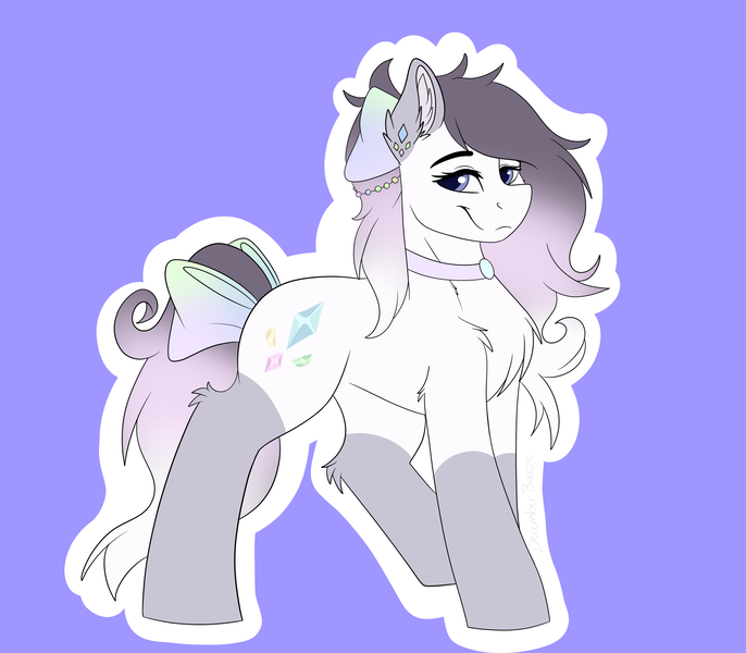 Size: 4000x3500 | Tagged: safe, artist:decemberbreeze, artist:monsoonvisionz, derpibooru import, oc, oc:silver aura, unofficial characters only, earth pony, pony, blue background, earth pony oc, image, png, simple background, solo