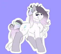 Size: 4000x3500 | Tagged: safe, artist:decemberbreeze, artist:monsoonvisionz, derpibooru import, oc, oc:silver aura, unofficial characters only, earth pony, pony, blue background, earth pony oc, image, png, simple background, solo