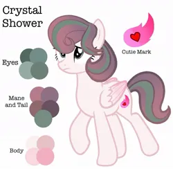 Size: 1089x1063 | Tagged: safe, artist:ameliastars2308, artist:raini-bases, derpibooru import, oc, oc:crystal shower, unofficial characters only, pegasus, pony, g4, base used, female, image, jpeg, mare, offspring, parent:pound cake, parent:princess flurry heart, parents:poundflurry, simple background, solo, white background