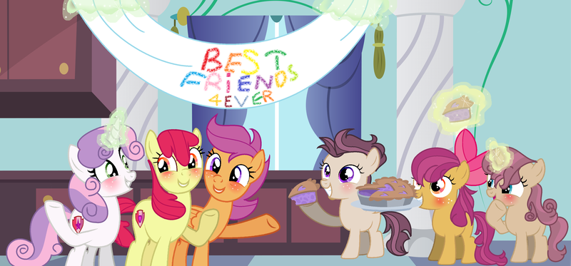 Size: 3608x1680 | Tagged: safe, artist:mlpstarshinegen, derpibooru import, apple bloom, scootaloo, sweetie belle, oc, pony, g4, base used, best friends, cutie mark crusaders, female, filly, foal, friends, group, image, mare, mother and child, mother and daughter, offspring, older, older apple bloom, older cmc, older scootaloo, older sweetie belle, parent:apple bloom, parent:button mash, parent:rumble, parent:scootaloo, parent:sweetie belle, parent:tender taps, parents:rumbloo, parents:sweetiemash, parents:tenderbloom, png