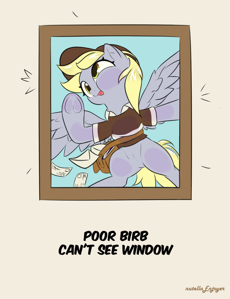 Size: 1000x1300 | Tagged: safe, artist:nutellaenjoyer, derpibooru import, derpy hooves, pegasus, pony, female, image, mare, png, postmare, solo