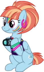 Size: 440x720 | Tagged: artist needed, safe, anonymous artist, derpibooru import, windy whistles, pegasus, pony, g4, parental glideance, 80's fashion, camera, cute, ear piercing, earring, female, image, jewelry, mare, piercing, png, sitting, smiling, solo, solo female, vector, windybetes