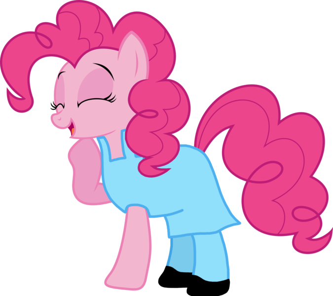 Size: 2048x1821 | Tagged: safe, artist:jamesmadisonfan26, artist:xpesifeindx, derpibooru import, edit, pinkie pie, earth pony, pony, g4, griffon the brush off, season 1, absurd resolution, clothes, cute, diapinkes, dress, image, overalls, png, shoes, simple background, solo, tights, transparent background, vector