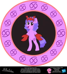 Size: 3468x3867 | Tagged: safe, artist:strykarispeeder, derpibooru import, crab, earth pony, pony, bipedal, cancer (g4), cancer (horoscope), female, image, mare, png, ponyscopes, simple background, transparent background