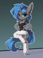 Size: 3990x5403 | Tagged: safe, alternate version, artist:zwmushak, derpibooru import, oc, oc:cork, unofficial characters only, pony, semi-anthro, clothes, dark skin, egyptian, female, greek, image, jpeg, leotard, mare, pantyhose, solo