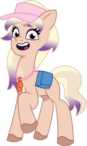 Size: 650x1094 | Tagged: safe, artist:prixy05, derpibooru import, horse, pony, g5, my little pony: tell your tale, bailey (wild manes), female, freckles, image, mare, png, simple background, solo, style emulation, transparent background, vector, visor, wild manes