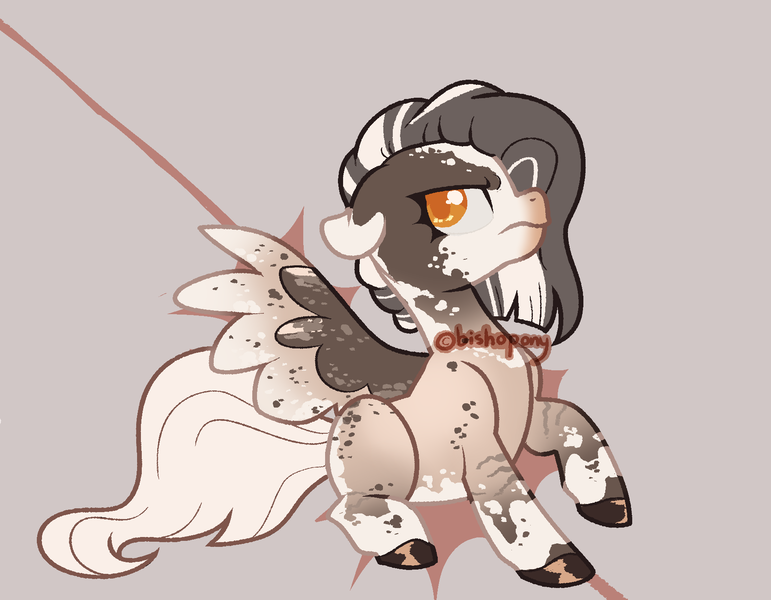 Size: 1800x1400 | Tagged: safe, artist:bishopony, derpibooru import, oc, oc:connie, unofficial characters only, pegasus, pony, 2021, abstract background, artfight, bald face, black and white mane, blaze (coat marking), brown hooves, coat markings, colored ears, colored hooves, colored pupils, colored wings, colored wingtips, dark muzzle, eyelashes, facial markings, female, floppy ears, frown, gift art, hooves, image, leg stripes, long tail, looking back, mare, mare oc, multicolored wings, multicolored wingtips, narrowed eyes, old art, orange eyes, orange pupils, pegasus oc, png, profile, raised hoof, shiny hooves, sitting, solo, speckled, straight mane, stripes, tail, tan coat, two toned background, two toned mane, watermark, wavy tail, white tail, wings