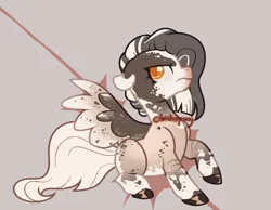 Size: 1800x1400 | Tagged: safe, artist:bishopony, derpibooru import, oc, oc:connie, unofficial characters only, pegasus, pony, 2021, abstract background, artfight, bald face, black and white mane, blaze (coat marking), brown hooves, coat markings, colored ears, colored hooves, colored pupils, colored wings, colored wingtips, dark muzzle, eyelashes, facial markings, female, floppy ears, frown, gift art, hooves, image, leg stripes, long tail, looking back, mare, mare oc, multicolored wings, multicolored wingtips, narrowed eyes, old art, orange eyes, orange pupils, pegasus oc, png, profile, raised hoof, shiny hooves, sitting, solo, speckled, straight mane, stripes, tail, tan coat, two toned background, two toned mane, watermark, wavy tail, white tail, wings