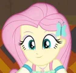 Size: 350x334 | Tagged: safe, derpibooru import, screencap, fluttershy, human, equestria girls, g4, game stream, spoiler:eqg series (season 2), cropped, cute, female, geode of fauna, image, jpeg, magical geodes, my little pony equestria girls: better together, shyabetes