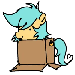 Size: 400x400 | Tagged: artist needed, source needed, safe, ponerpics import, oc, oc:boxfilly, unofficial characters only, pegasus, pony, box, cardboard box, female, filly, image, png, simple background, solo, transparent background