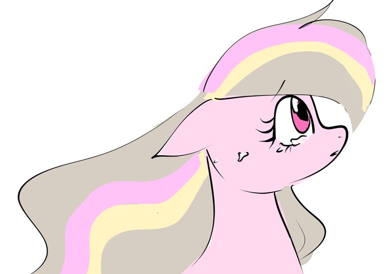 Size: 2048x1433 | Tagged: safe, artist:petaltwinkle, derpibooru import, oc, oc:petal twinkle, unofficial characters only, pegasus, pony, crying, female, floppy ears, image, jpeg, looking up, mare, ponysona, profile, simple background, solo, white background, wind, windswept mane