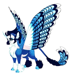 Size: 4400x4700 | Tagged: safe, artist:gigason, derpibooru import, oc, oc:midnight jay, hippogriff, hybrid, absurd resolution, image, offspring, parent:princess luna, parent:queen novo, png, simple background, solo, transparent background