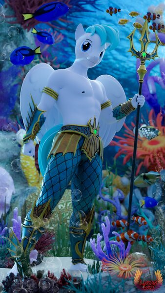 Size: 2160x3840 | Tagged: safe, artist:loveslove, ponerpics import, oc, unofficial characters only, anthro, 3d, image, jpeg, male, spear, weapon