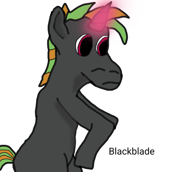 Size: 1280x1280 | Tagged: safe, artist:blackblade360, derpibooru import, oc, oc:ashes rust, unofficial characters only, pony, unicorn, black coat, digital art, glow, glowing horn, horn, ibispaint x, image, magenta eyes, male, missing cutie mark, png, rearing, shading, signature, simple background, solo, stallion, stallion oc, tail, two toned mane, two toned tail, unicorn oc, white background