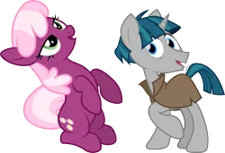 Size: 1102x755 | Tagged: safe, artist:cheezedoodle96, artist:jeatz-axl, derpibooru import, edit, vector edit, cheerilee, stygian, earth pony, pony, unicorn, filli vanilli, g4, shadow play, .svg available, cloak, clothes, cute, duo, duo male and female, female, high res, horn, image, looking at you, male, png, raised hoof, ship:stygilee, shipping, simple background, stallion, straight, stygianbetes, stygilee, swoon, transparent background, vector