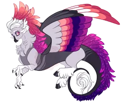 Size: 4400x3600 | Tagged: safe, artist:gigason, derpibooru import, oc, oc:gray, unofficial characters only, draconequus, colored wings, image, multicolored wings, offspring, parent:discord, parent:queen novo, png, simple background, solo, transparent background, wings