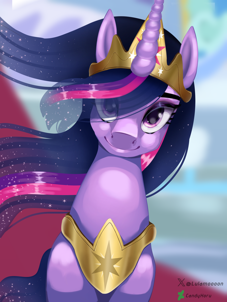 Size: 2304x3072 | Tagged: safe, artist:lulamoooon, derpibooru import, princess twilight 2.0, twilight sparkle, twilight sparkle (alicorn), alicorn, g4, princess twilight sparkle (episode), the last problem, crown, gold, image, jewelry, older, older twilight, older twilight sparkle (alicorn), png, regalia