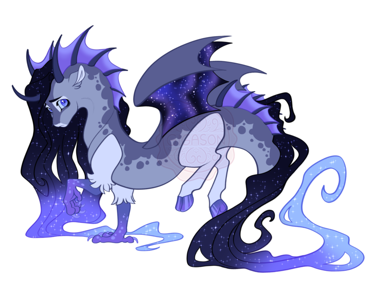 Size: 4600x3600 | Tagged: safe, artist:gigason, derpibooru import, oc, oc:dream swim, draconequus, hybrid, image, interspecies offspring, offspring, parent:discord, parent:princess luna, parents:lunacord, png, simple background, solo, transparent background