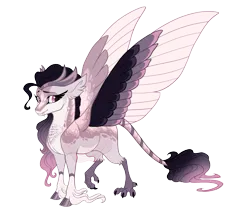 Size: 4200x3600 | Tagged: safe, artist:gigason, derpibooru import, oc, oc:lucifeather, hippogriff, hybrid, image, parent:queen novo, png, simple background, solo, transparent background