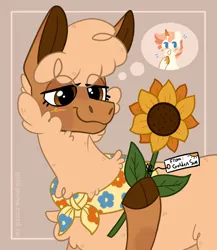 Size: 1738x2000 | Tagged: safe, artist:pink-pone, derpibooru import, oc, unofficial characters only, alpaca, pony, unicorn, flower, horn, image, jpeg, simple background, sunflower