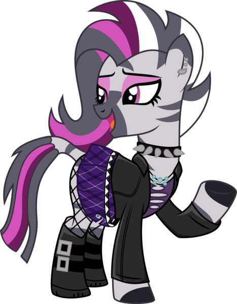 Size: 1160x1490 | Tagged: safe, artist:crabbito, derpibooru import, edit, vector edit, oc, oc:vivienne zabrina, zebra, base used, belt, boots, choker, clothes, ear piercing, female, fishnet clothing, fishnets, highlights, image, jacket, jewelry, leather, leather jacket, makeup, necklace, piercing, plaid skirt, png, punk, shoes, skirt, socks, solo, solo female, spiked choker, stockings, thigh highs, torn clothes, vector, zebra oc