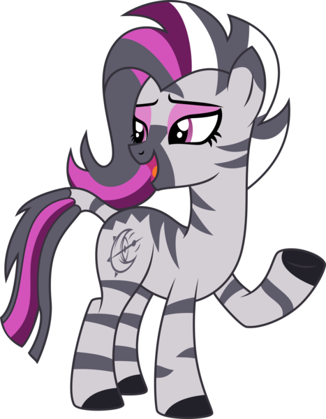 Size: 1160x1490 | Tagged: safe, artist:crabbito, derpibooru import, edit, vector edit, oc, oc:vivienne zabrina, zebra, base used, cutie mark, female, highlights, image, makeup, png, punk, solo, solo female, stripes, vector, zebra oc