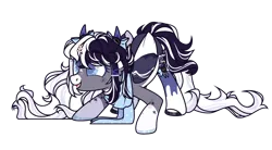 Size: 1280x708 | Tagged: safe, artist:fracturedskuii, derpibooru import, oc, oc:oreo cream, pegasus, pony, base used, clothes, female, horns, image, mare, png, scarf, simple background, solo, transparent background, two toned mane