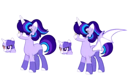 Size: 1710x1044 | Tagged: safe, artist:opalitexyz, derpibooru import, oc, oc:opalite spirit, unofficial characters only, bat pony, unicorn, coat markings, hetalia, horn, image, markings, png, reference sheet, simple background, socks (coat marking), solo, transparent background, unicorn oc