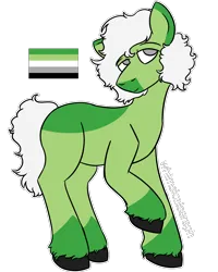 Size: 1600x2000 | Tagged: safe, artist:whimsicalseraph, derpibooru import, oc, unofficial characters only, earth pony, pony, adoptable, aromantic pride flag, black hooves, coat markings, color palette, colored, colored hooves, colored muzzle, curly mane, curly tail, earth pony oc, facial markings, flat colors, gray eyes, hooves, image, lidded eyes, long tail, no catchlights, no pupils, png, pride, pride flag, simple background, smiling, snip (coat marking), socks (coat marking), solo, tail, transparent background, unshorn fetlocks, white mane, white tail