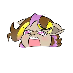 Size: 1080x1080 | Tagged: safe, artist:adamata64, derpibooru import, oc, oc:hors, unofficial characters only, angry, anime face, anime style, face, image, peeking, png, simple background, solo, transparent background, yelling