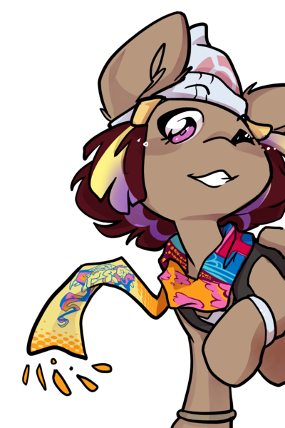 Size: 2102x3153 | Tagged: safe, artist:midnightpremiere, derpibooru import, oc, oc:hors, unofficial characters only, babscon, basbcon 2023, bracelet, clothes, costume, grin, image, jewelry, looking at you, one eye closed, png, pokemon costume, pokemon diamond and pearl, pokemon sinnoh, pokémon, raised hoof, scarf, simple background, sinnoh pokémon, smiling, teeth, transparent background, vendor map, wink, winking at you