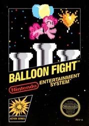 Size: 341x480 | Tagged: artist needed, safe, derpibooru import, pinkie pie, g4, balloon, balloon fight, image, nintendo, png